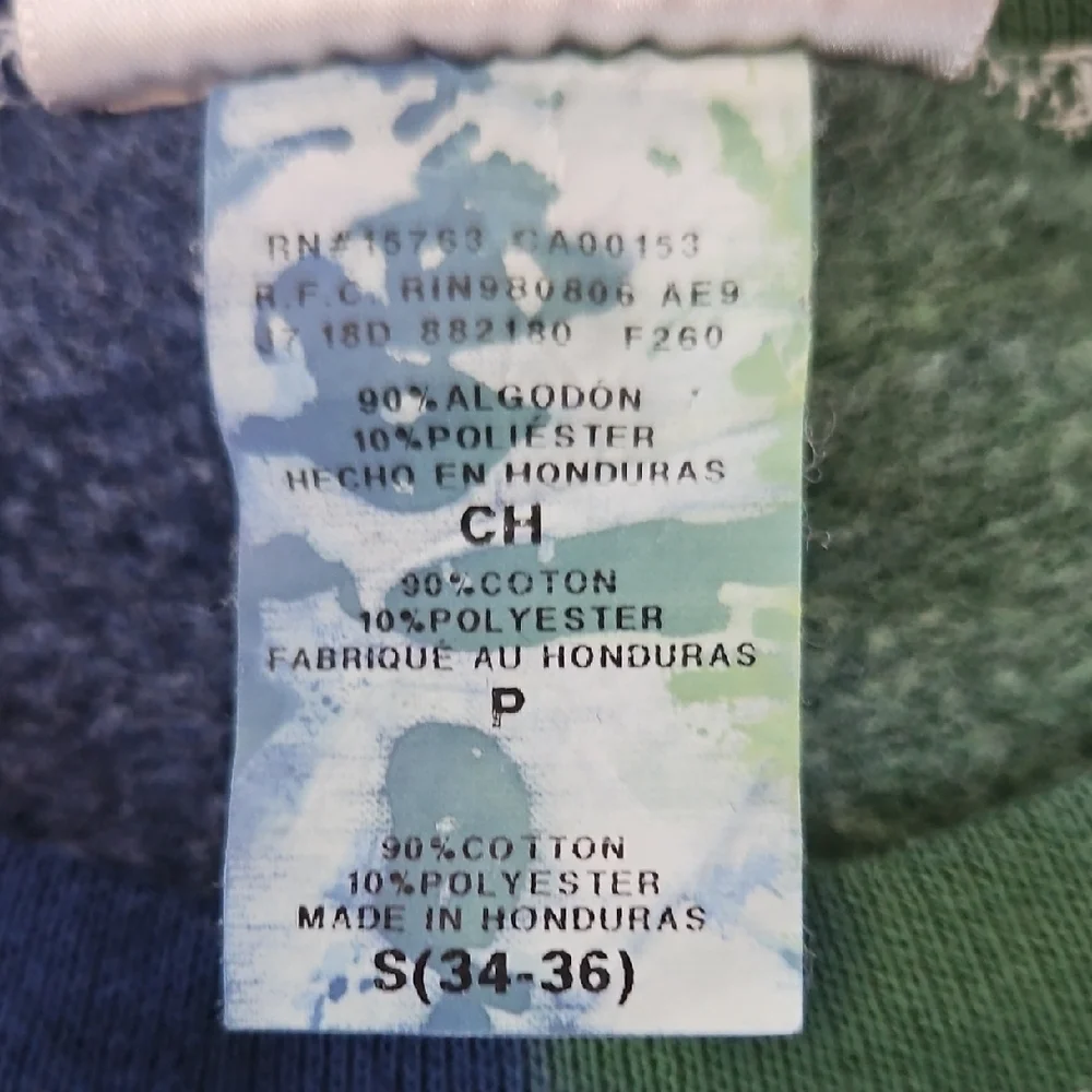Hanes House Divided Men's Crewneck Sweater - Blue and Green - Picture 5 of 9